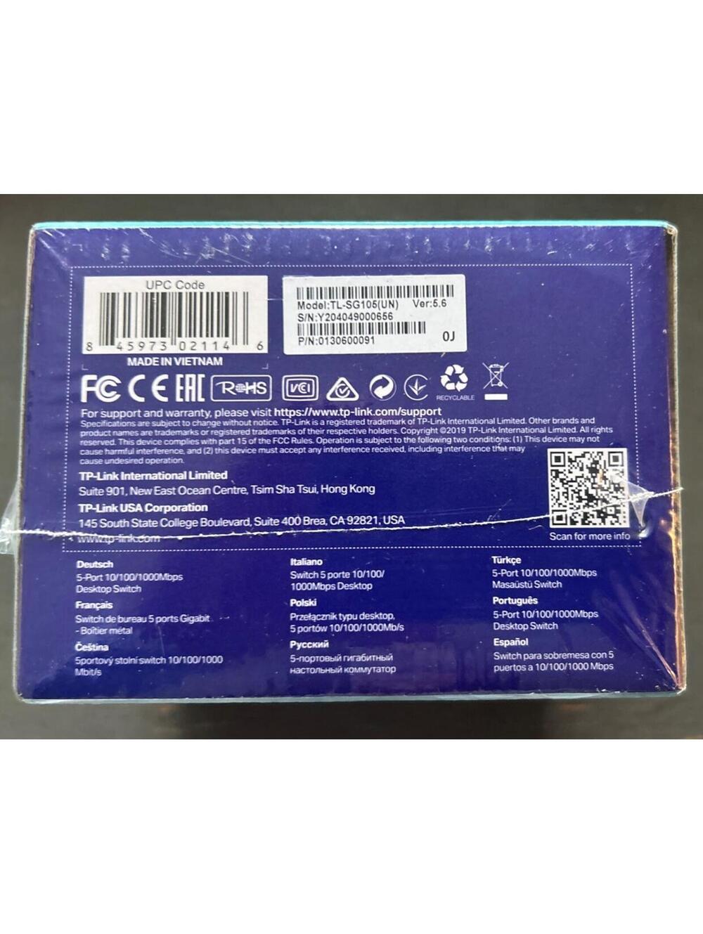 TP-Link TL-SG105PE 5 Port Gigabit Easy Smart PoE+ Ethernet Switch New Sealed Box - Picture 6 of 6